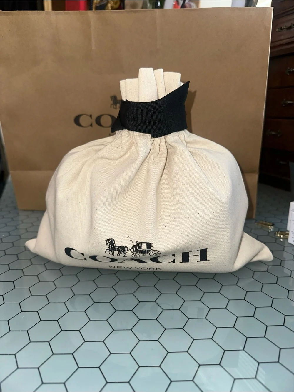 Coach Rowan Mini Suede Marigold
